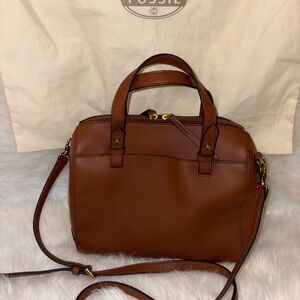 Coated Leather Fossil Rachel Satchel - Excellent Condition